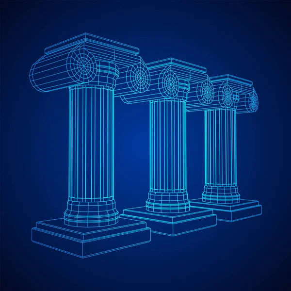 Grecka kolumna jonowa. Starożytne filary. — Wektor stockowy