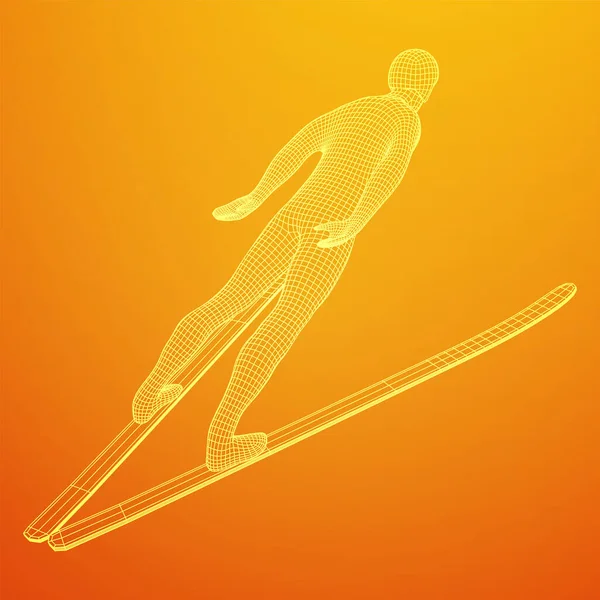 Skispringer sportman vector illustratie. — Stockvector