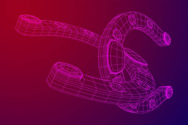 At nalı iyi şansı simgeler. Kablo çerçevesi düşük poli ağ vektör çizimi.