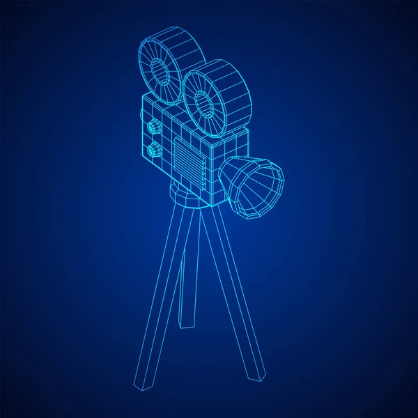 Projektor Kamer Wielokątnych Czas Film Koncepcja Festiwalu Filmowego Ilustracja Wektora — Wektor stockowy