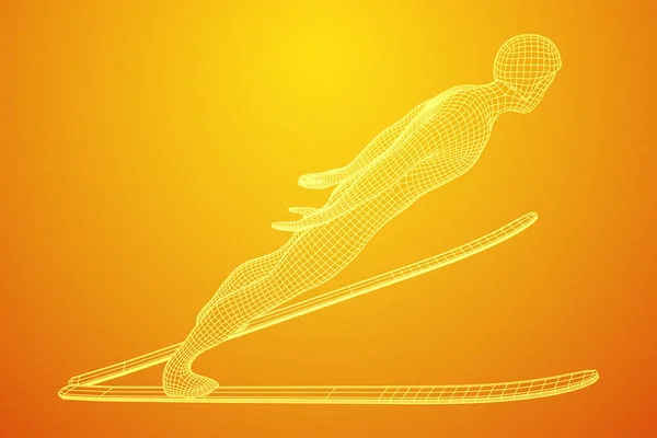 Ski jumper sportsman vector illustration. — Stock Vector
