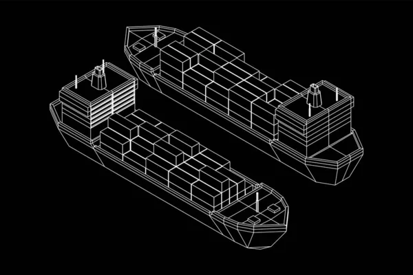 Tunga torrlastfartyg för bulkfartyg — Stock vektor