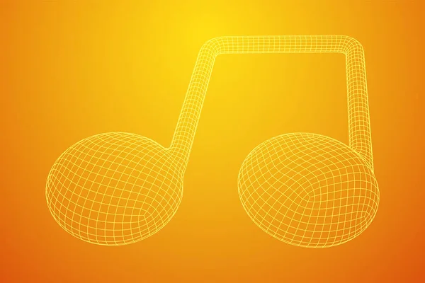 Notă Muzicală Notaţie Muzicală Mensurală Notă Valoare Personalul Muzică Wireframe — Vector de stoc