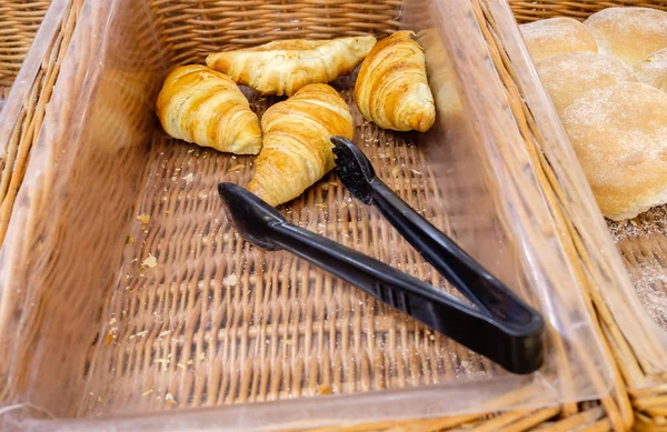 Freshly baked various bread croissants — Stock Photo, Image