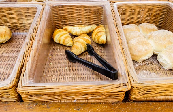 Freshly baked various bread croissants — Stock Photo, Image