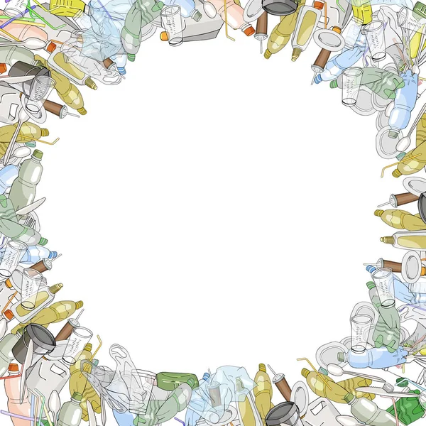 Modèle Whith Différents Types Déchets Concept Écologique — Image vectorielle