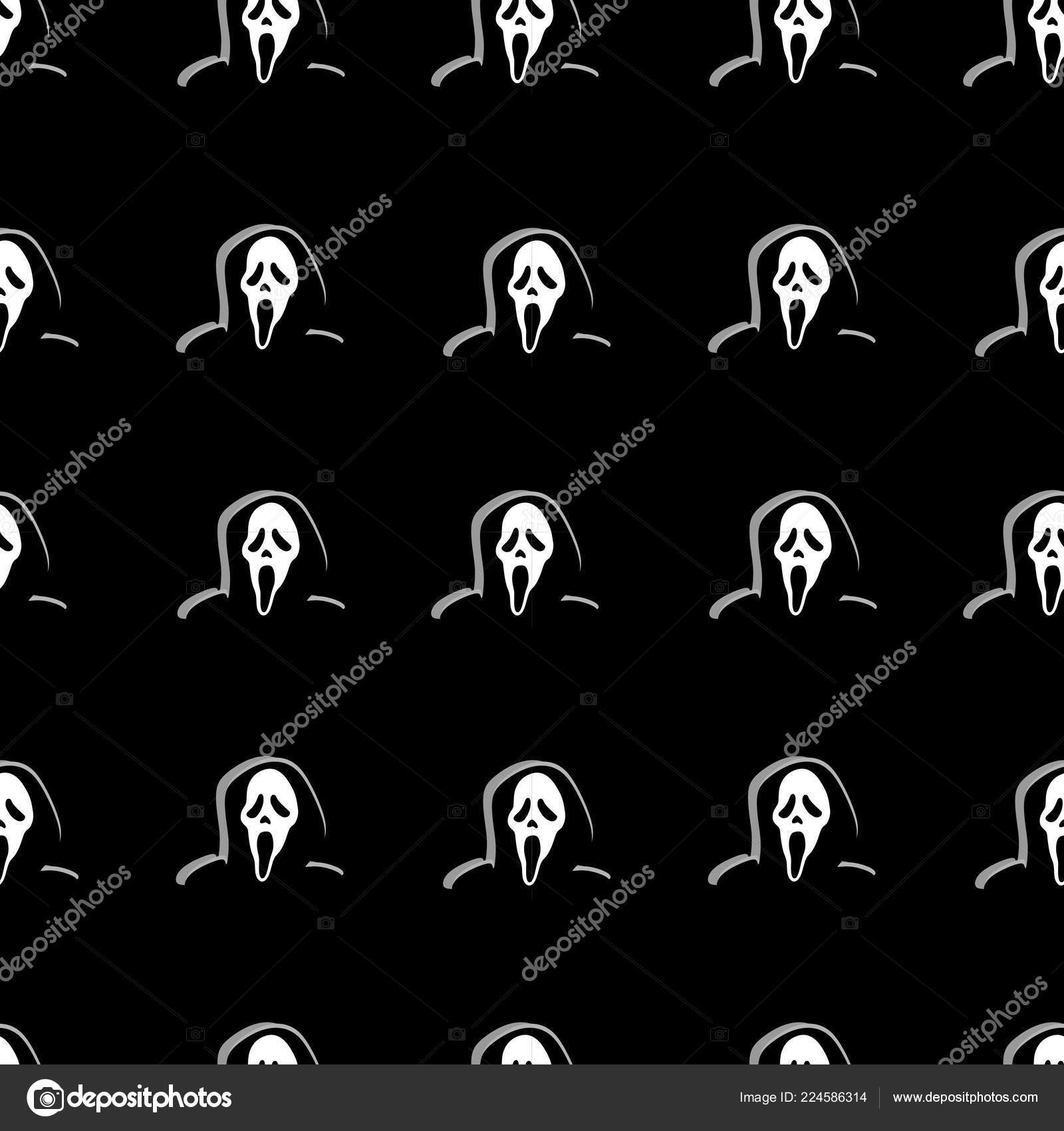 Creepy Goth Aesthetic Seamless Background Stock Vector (Royalty