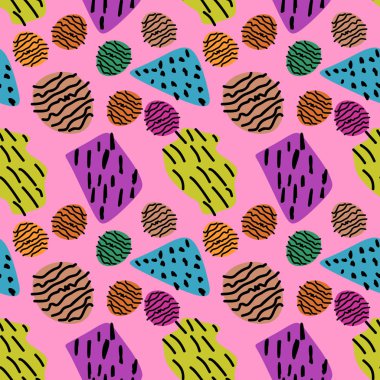 Dikişsiz organik hipster yineleme deseni. Renkli vintage kadınsı tasarım.