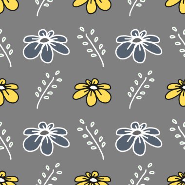 Çiçek desen çizim arka plan. Trendy bebek moda çocuklar, çocuk ve Genç El çekilmiş tekstil baskı için.