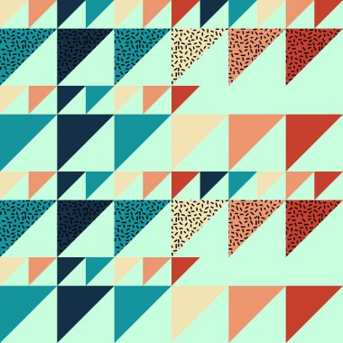 Sorunsuz üçgen desen arka plan ile geometrik doku memphis pastel trendy.