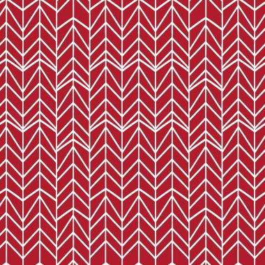 Renkli chevron el ile yaratıcı satırları soyut kırmızı zemin üzerine çekilmiş