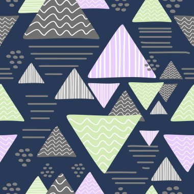 Üçgen soyut desen çizim retro