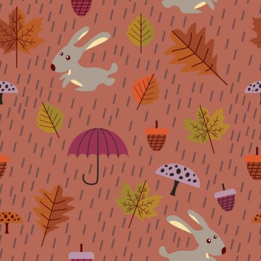 sevimli sonbahar seamless modeli