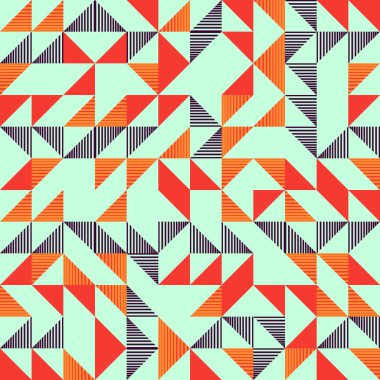 Vintage modern sonbahar sezonu stil vektör çizim eps 10 ile sorunsuz trendy üçgen renkli soyut desen arka plan.