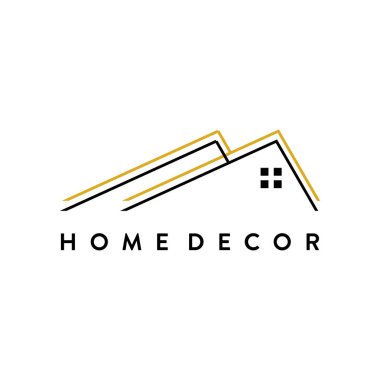 Ev dekorasyonu minimalist logo kavramı. Basit ve çok yönlü simgesi dekorasyon marka.