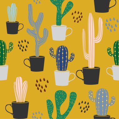 güzel kaktüs vektör çizim 