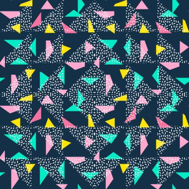 Sorunsuz üçgen desen arka plan ile geometrik doku memphis pastel trendy.