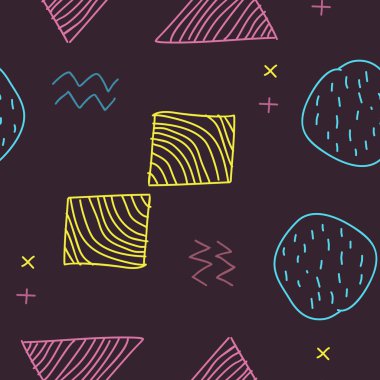 Yaratıcı el çekilmiş hipster trendy seamless modeli.