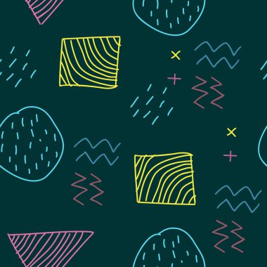 Memphis desen trendy Dikişsiz el çekilmiş.