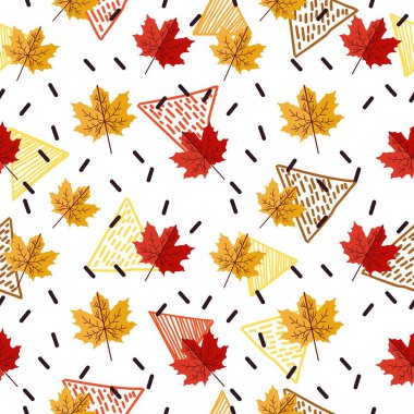 Desen renkli elle çizilmiş stiliyle yaprak