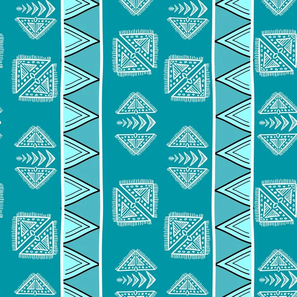 Modèle Aztèque Impressionnant Avec Dessin Main Créatif Impression Textile Vecteur — Image vectorielle