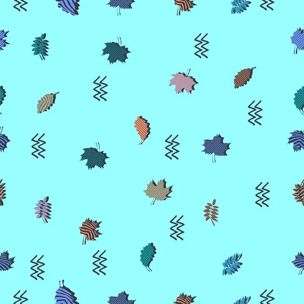 Feuilles Automne Sans Couture Hipster Avec Des Couleurs Pastel — Image vectorielle