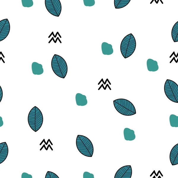 美葉遮光および正方形の背景のシームレス パターン — ストックベクタ