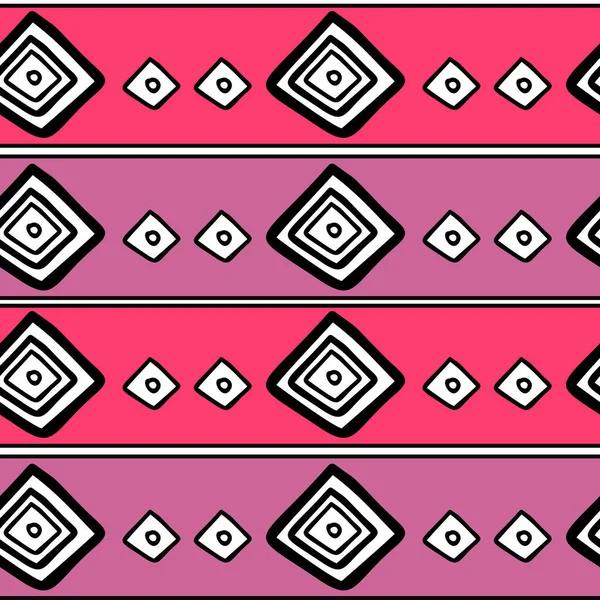 Girly Patrón Inconsútil Dibujado Mano Tribal — Vector de stock