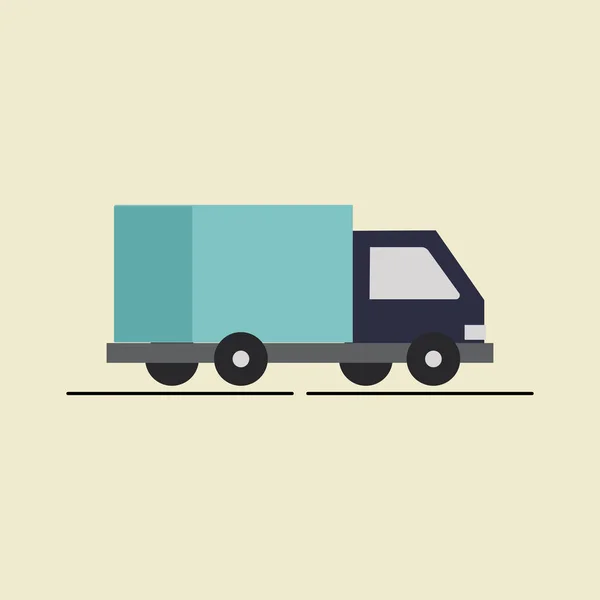 Truck Flat Illustration Vector — Stock Vector
