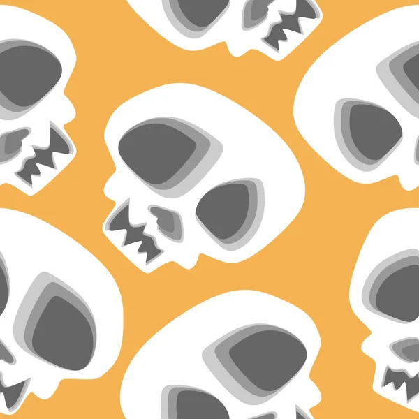 Vector Scary Skeleton Schedel Hoofd Patroon Met Multicolor Baby Mode — Stockvector