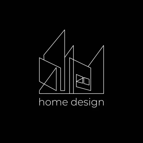 Логотип Креативного Дизайна Дома Линией — стоковый вектор
