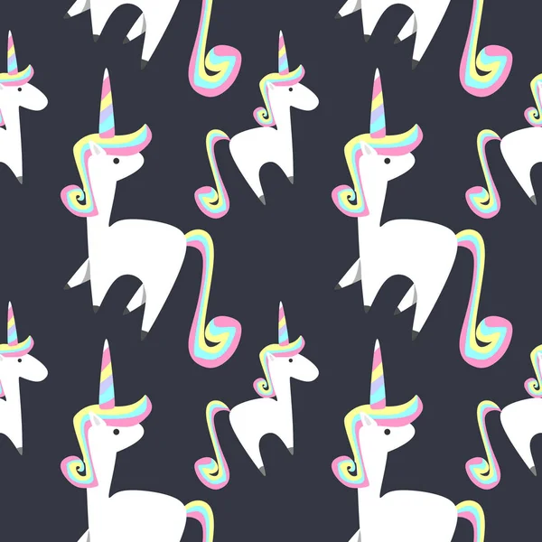 Unicornio Animal Mágico Patrón Inconsútil Vector Ilustración Fondo Para Bebé — Archivo Imágenes Vectoriales