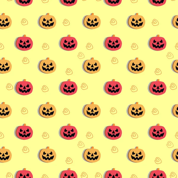 Padrão Halloween Sem Costura Com Desenho Abóbora Bonito Infantil Para — Vetor de Stock