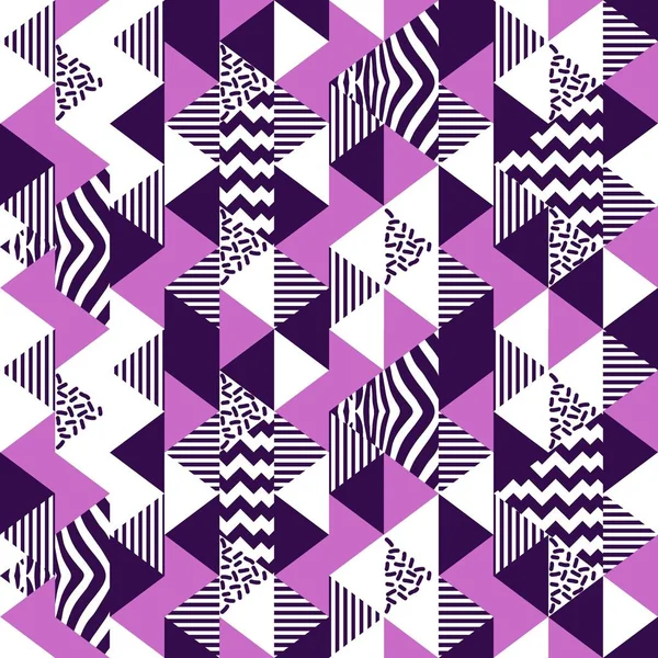 メンフィス スタイルの三角形の幾何学的なパターン — ストックベクタ