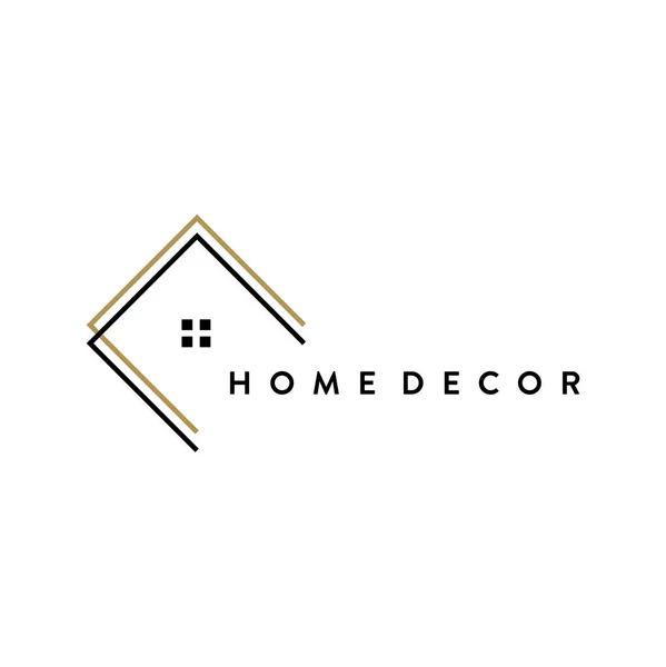 Home Decor Minimalista Embléma Koncepció Kreatív Sablon — Stock Vector