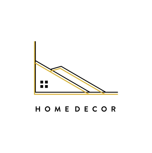 Home Decor Minimalista Vonal Művészeti Logo Fogalom Egyedi Kreatív Ikon — Stock Vector