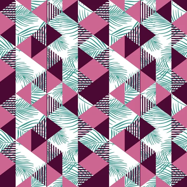 フェミニン カラーとシームレスな三角形のパターン — ストックベクタ