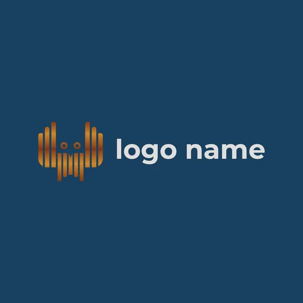 Modèle Icône Logo Hibou Avec Exemple Texte — Image vectorielle