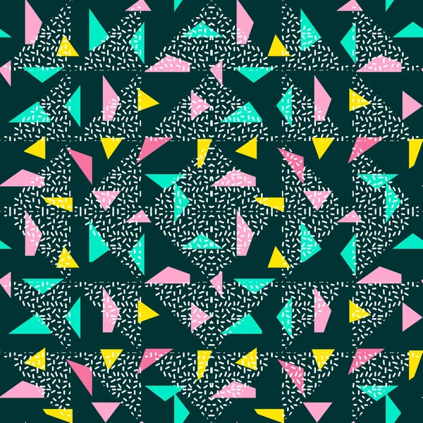 Бесшовный Треугольник Картина Абстрактный Фон Геометрической Текстурой Мемфис Пастель Модно — стоковый вектор