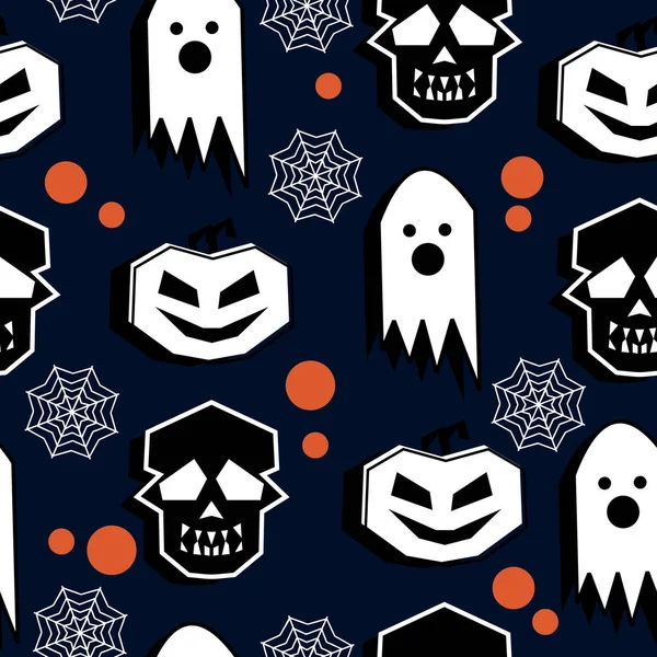 Patrón Creativo Halloween Sin Costuras Con Fantasma Divertido Para Bebé — Archivo Imágenes Vectoriales