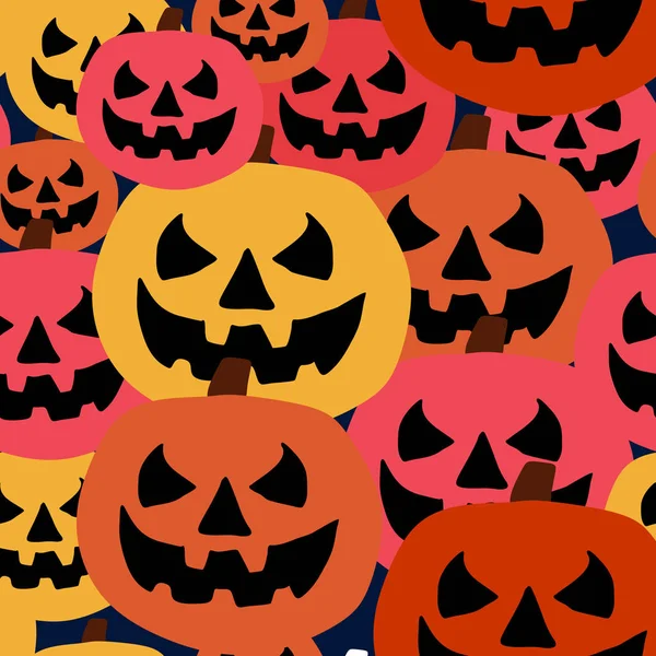 Spooky Halloween Patroon Met Naadloze Pompoen Multicolor Pastel Vectorillustratie Klaar — Stockvector