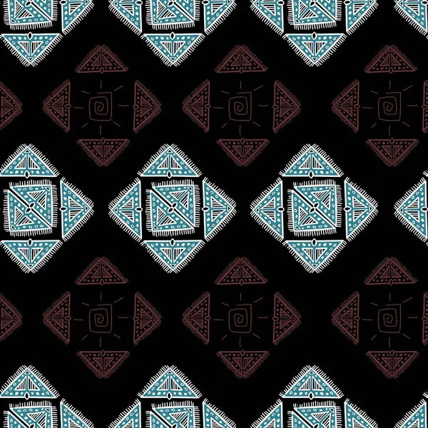 Aztec Diamond Pattern Hand Drawn Style Textile Print Cultural Fashion — Stock Vector