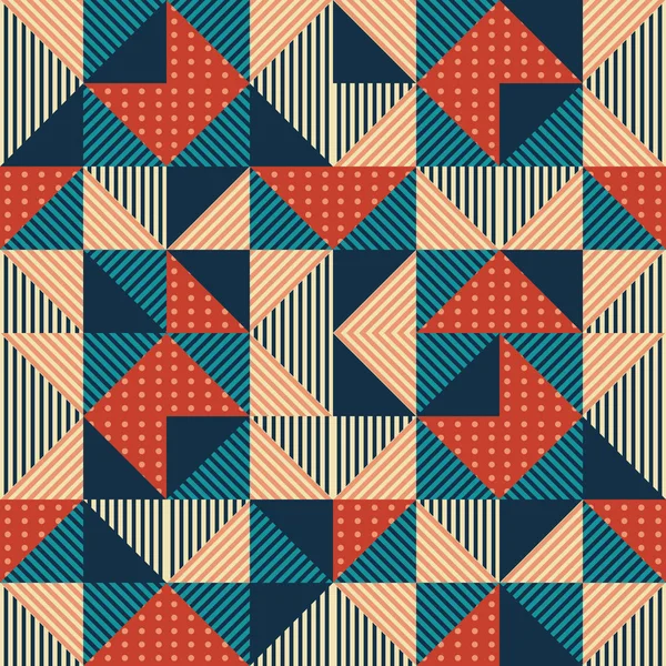 Hipster Trendiger Nahtloser Hintergrund Mit Geometrischen Dreieck Memphis Farben — Stockvektor