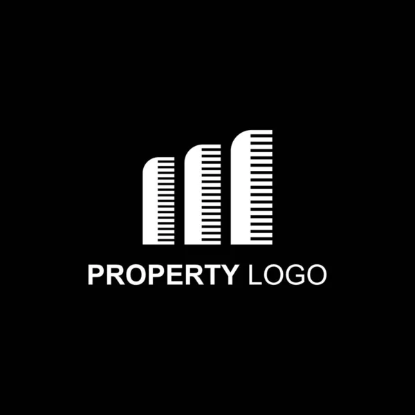 Minimalistische Vaste Vorm Voor Eigenschap Logo Sjabloon Zwart Wit Luxe — Stockvector