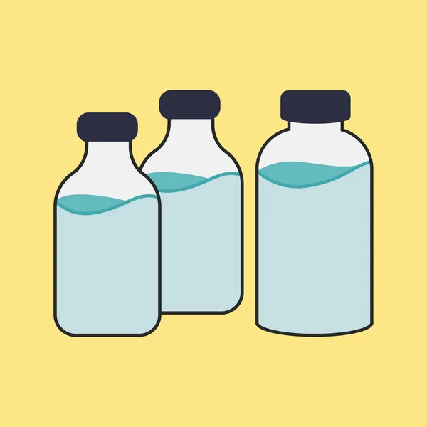 Kemiska Serum Glas Flaska Platt Illustration — Stock vektor