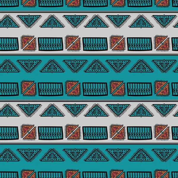Rayas Aztecas Patrón Dibujado Mano Con Estilo Tribal Sin Costuras — Archivo Imágenes Vectoriales
