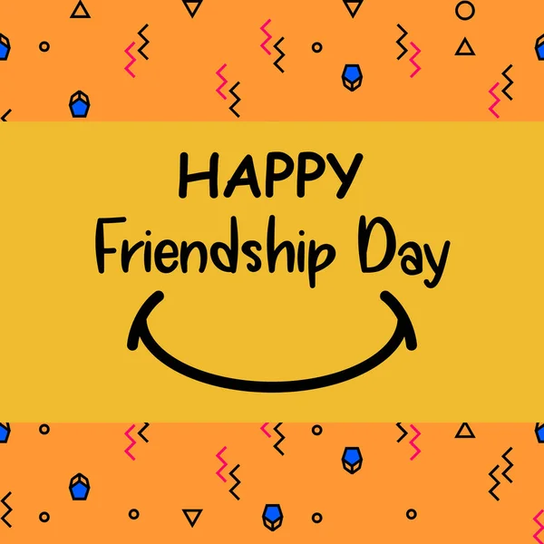 Happy Friendship Day Smile Minimalist Card Design Pattern Background — Stock Vector