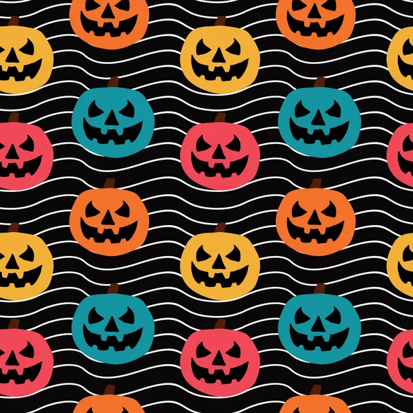 Motif Halloween Fantasmagorique Tendance Sans Couture Avec Des Couleurs Pastel — Image vectorielle