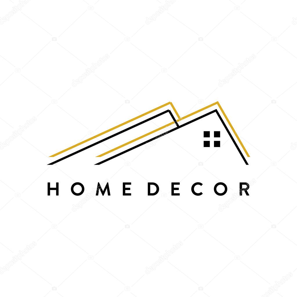 Home decor minimalist logo concept. Simple and versatile icon decoration branding.