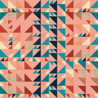 Sorunsuz üçgen desen sonbahar arka plan ile geometrik doku memphis pastel trendy.